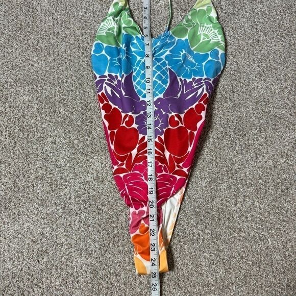 NEW Farm Rio colorful floral pineapple printed one piece swimsuit size XL - Picture 8 of 9